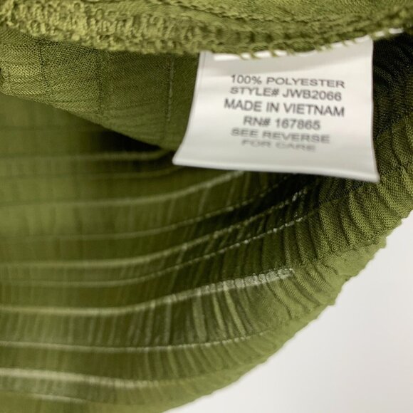 NY Collection Top Green Button Down Roll Tab 3/4 Sleeve NWT - Picture 8 of 11